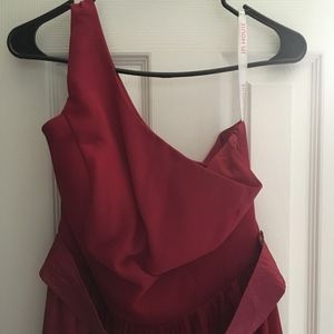 A-Line/Princess One-Shoulder Floor-Length Dress